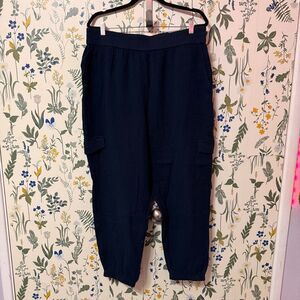 Soft Surroundings Cotton Gauze Cargo Joggers Lagenlook